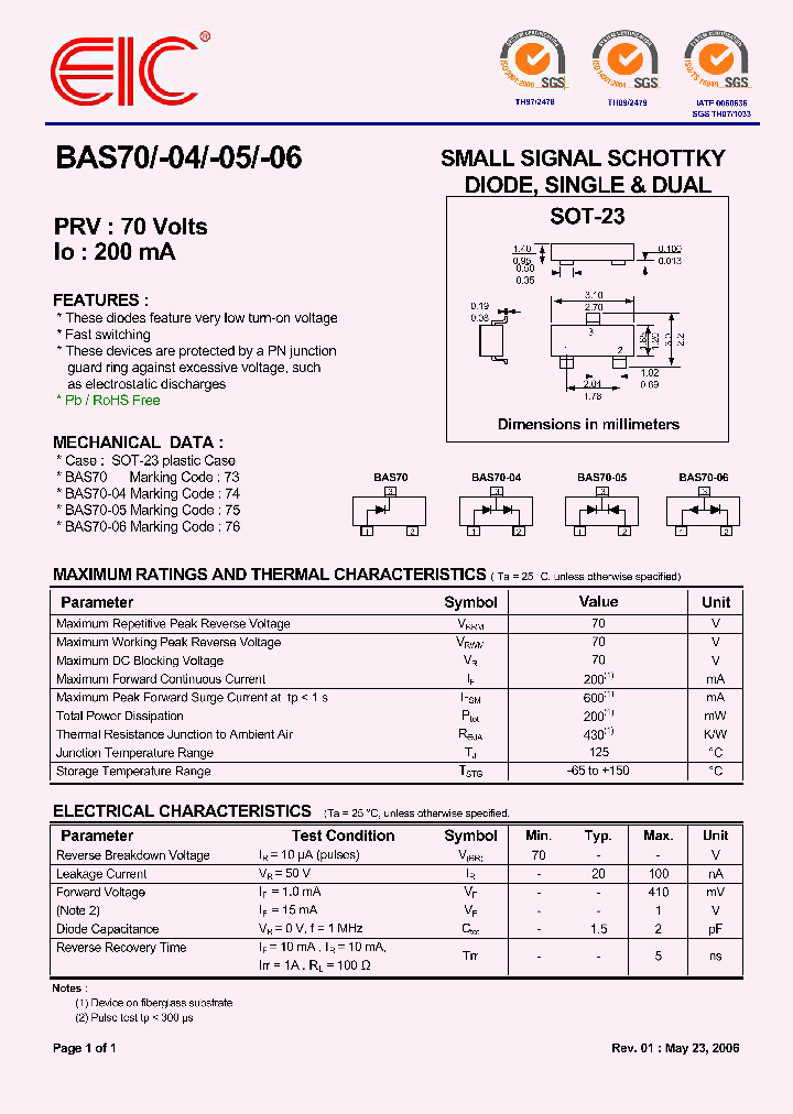 BAS70_4991712.PDF Datasheet