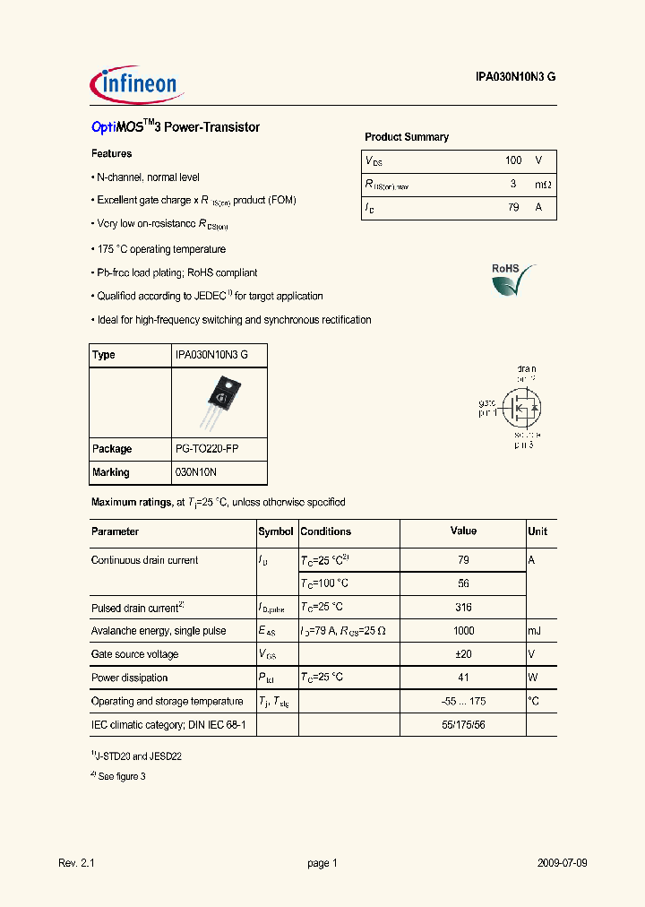 IPA030N10N3G_4996156.PDF Datasheet