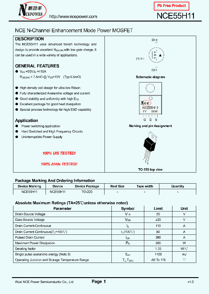 NCE55H11_5007995.PDF Datasheet