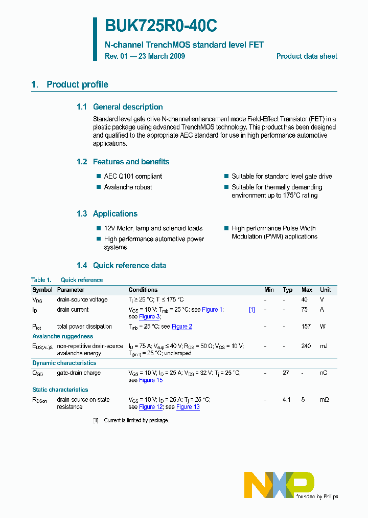 BUK725R0-40C_5010942.PDF Datasheet