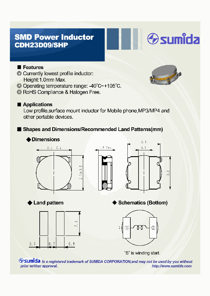 CDH23D09SHPNP-1R0MC_5013858.PDF Datasheet