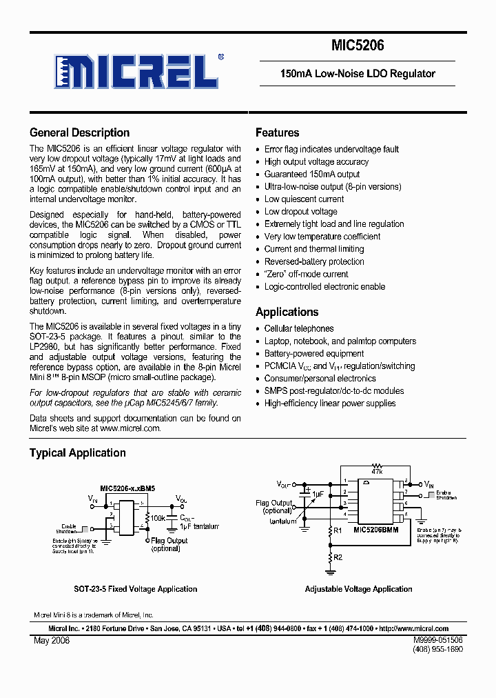 MIC5206-30YM5_5021160.PDF Datasheet