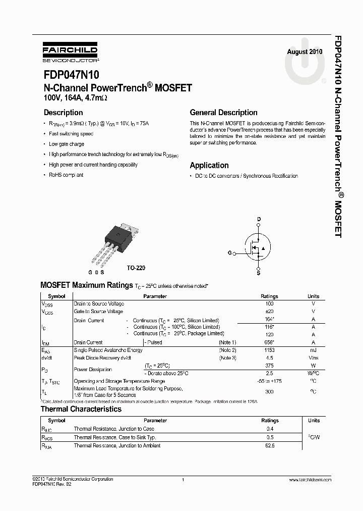FDP047N10_5039774.PDF Datasheet