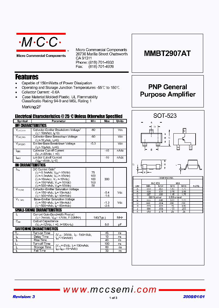 MMBT2907AT-TP_5042274.PDF Datasheet