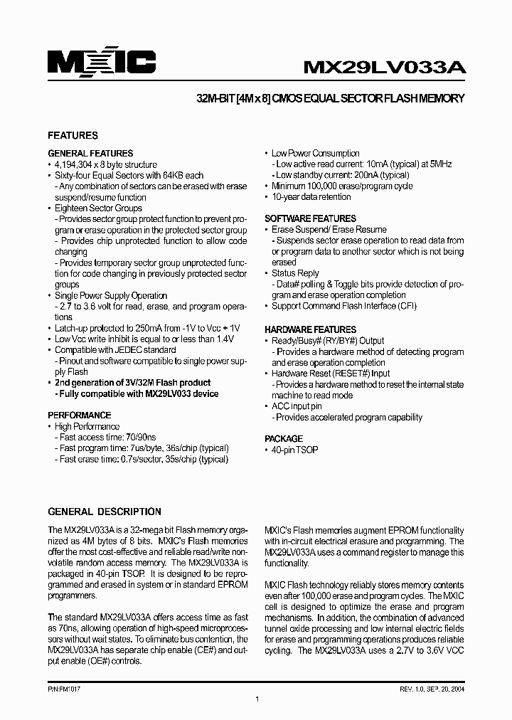 MX29LV033ATI-70_5042433.PDF Datasheet