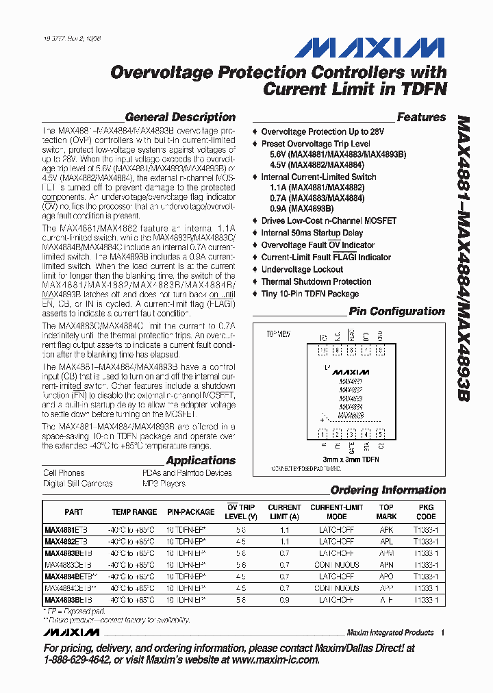 MAX4884BETB_5056297.PDF Datasheet