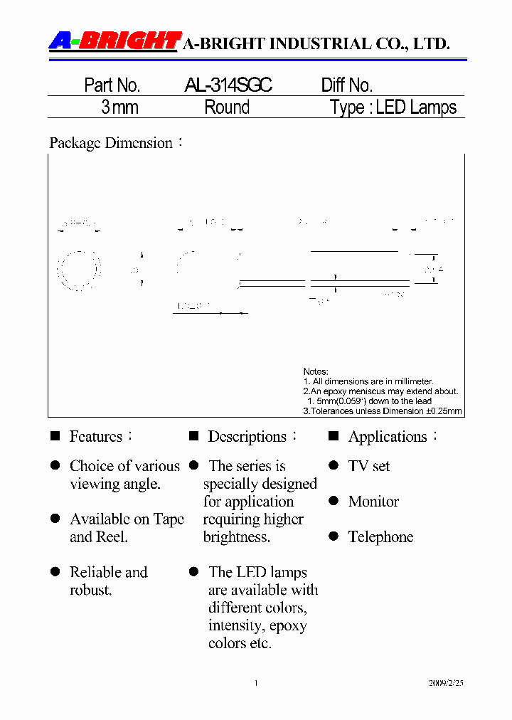 AL-314SGC09_5057633.PDF Datasheet