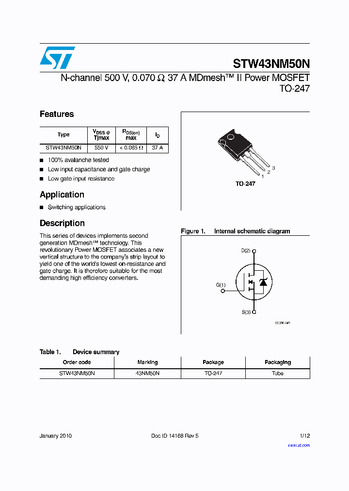 STW43NM50N_5061989.PDF Datasheet
