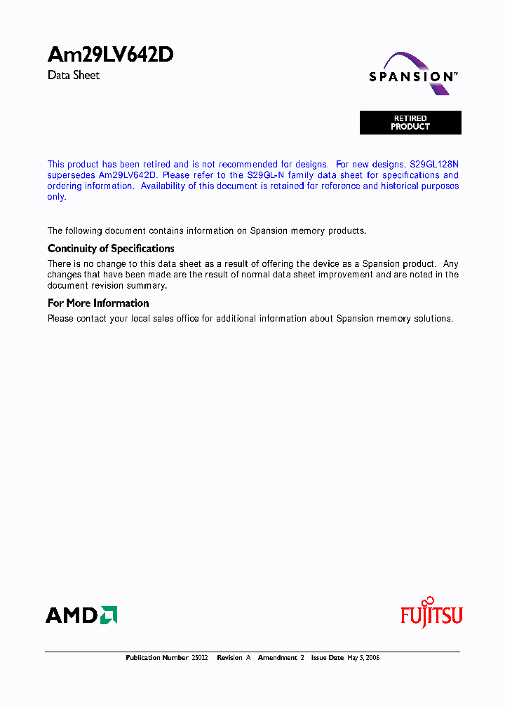 AM29LV642DU90PAE_9966.PDF Datasheet