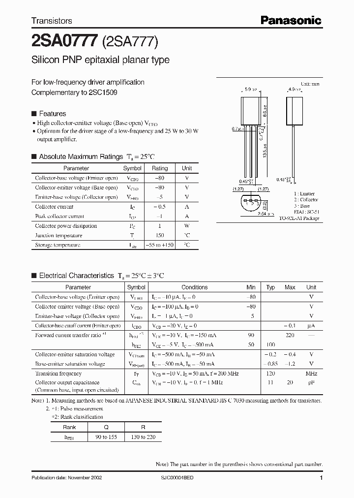 2SA0777_36605.PDF Datasheet