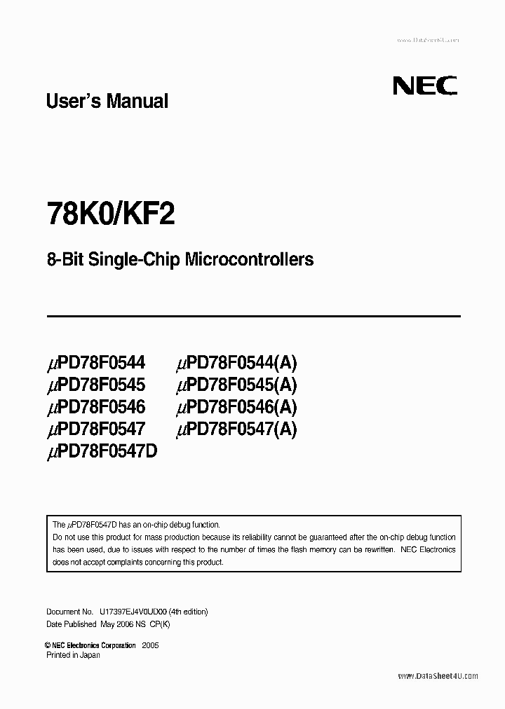 UPD78F0544_40974.PDF Datasheet