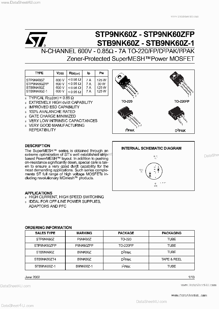 P9NK60Z_41131.PDF Datasheet