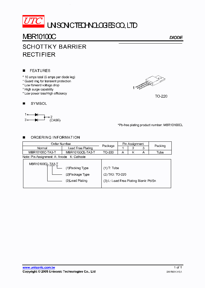 MBR10100C_41361.PDF Datasheet