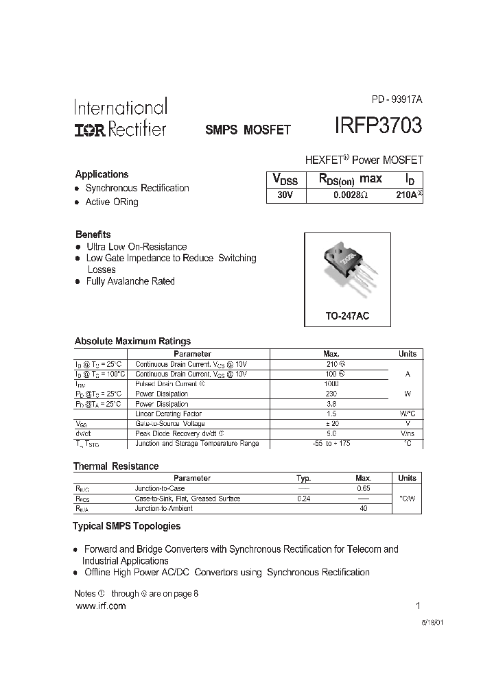 IRFP3703_67098.PDF Datasheet