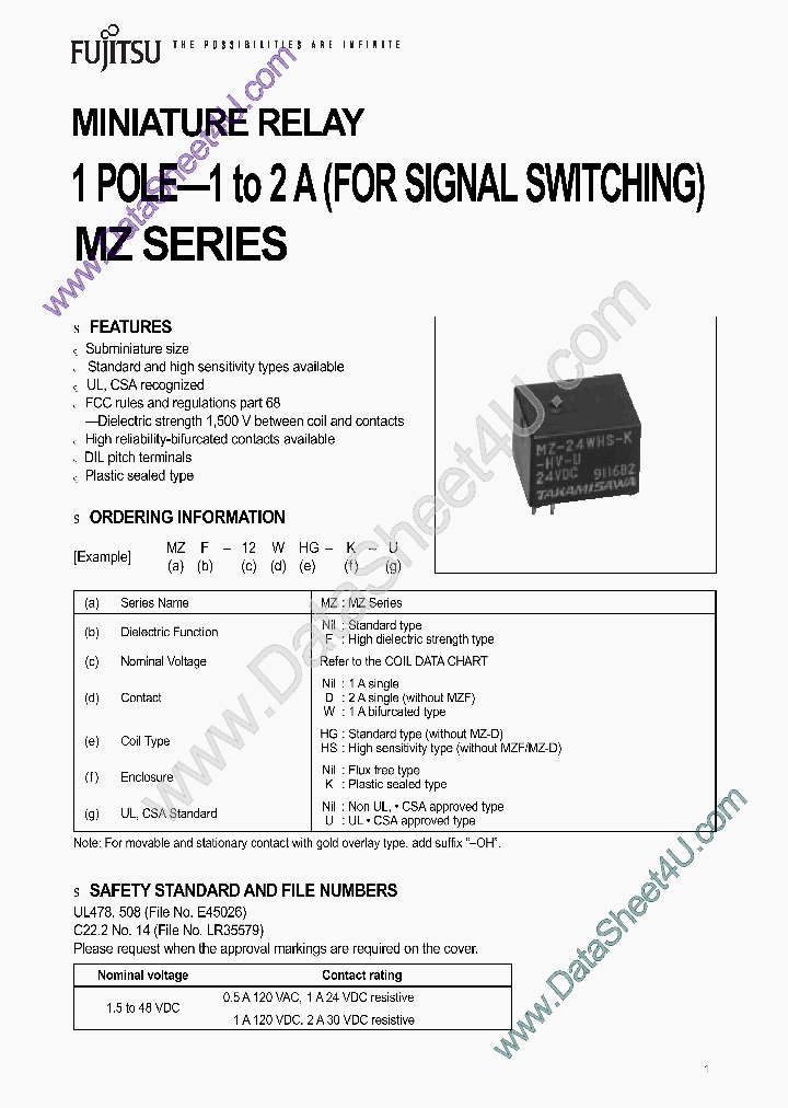 MZ-12HS_42765.PDF Datasheet