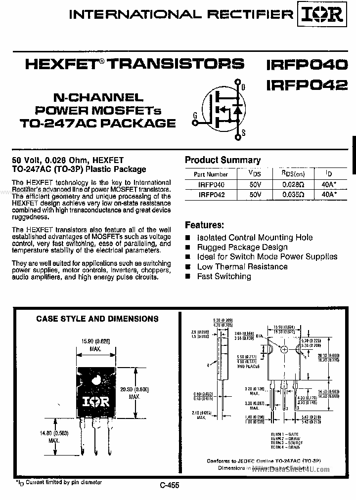 IRFP040_71077.PDF Datasheet