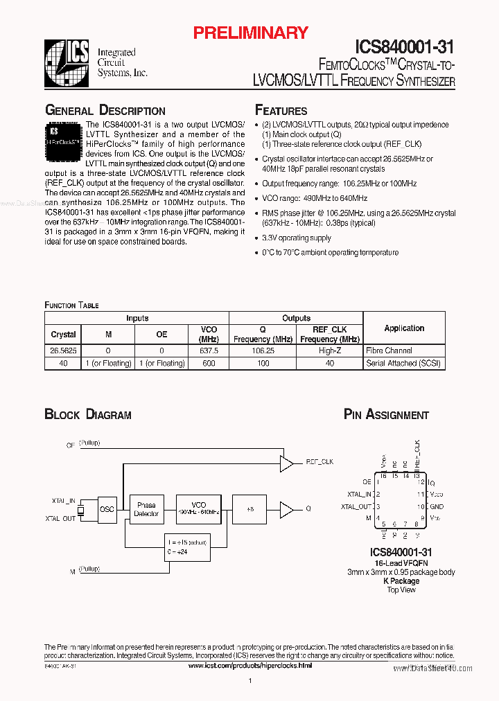 ICS840001-31_73877.PDF Datasheet