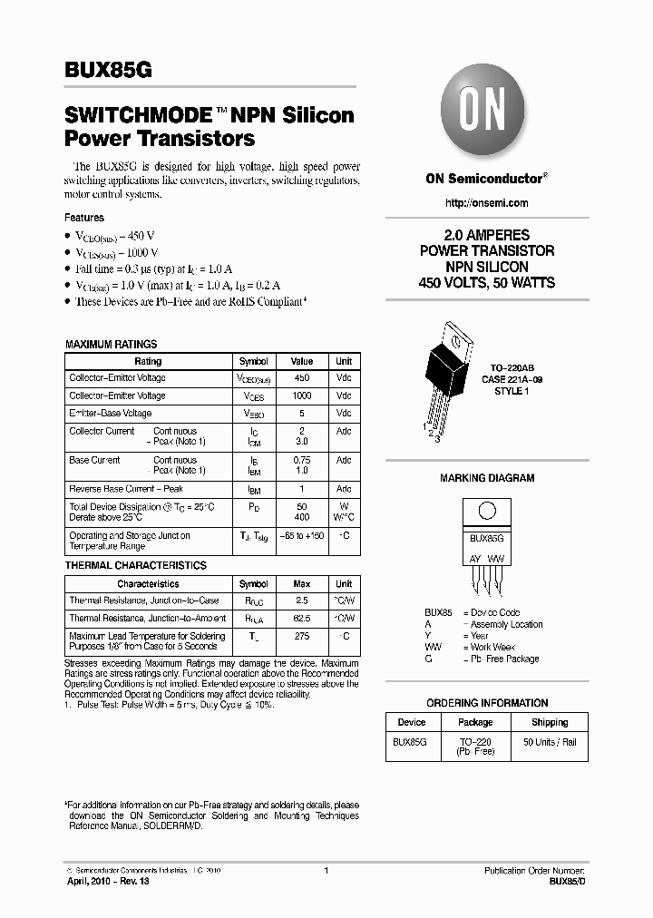 BUX85G_79787.PDF Datasheet