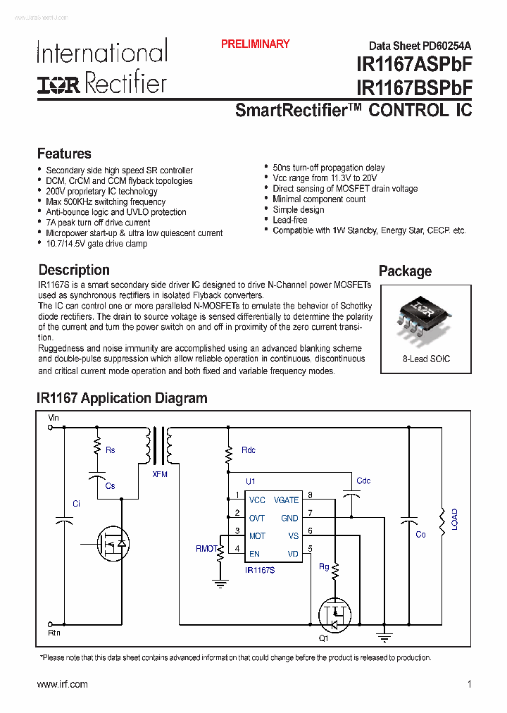 IR1167ASPBF_44464.PDF Datasheet