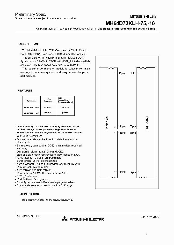 MH64D72KLH-10_44906.PDF Datasheet