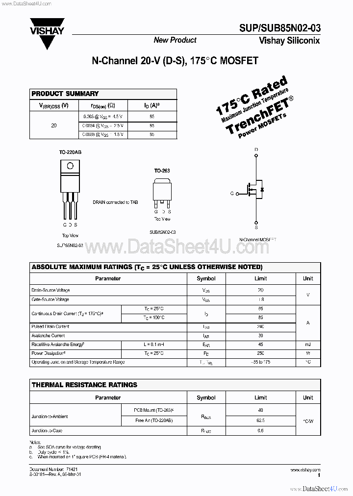 SUB85N02-03_136038.PDF Datasheet