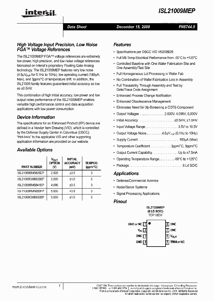 ISL21009MEP_147854.PDF Datasheet