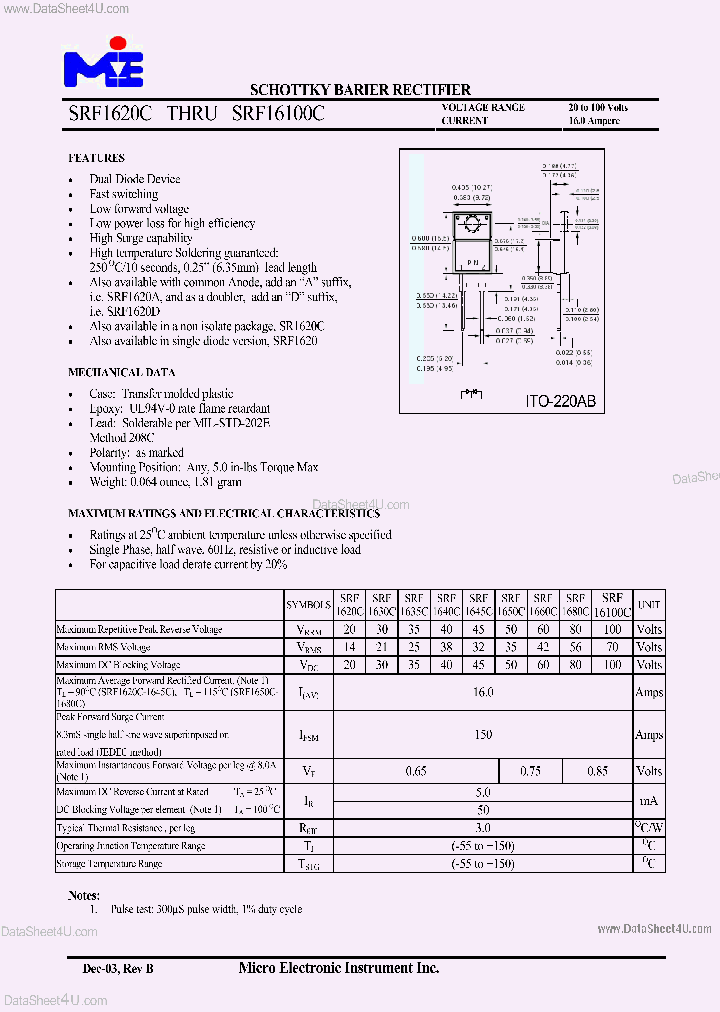 SRF16100C_152220.PDF Datasheet