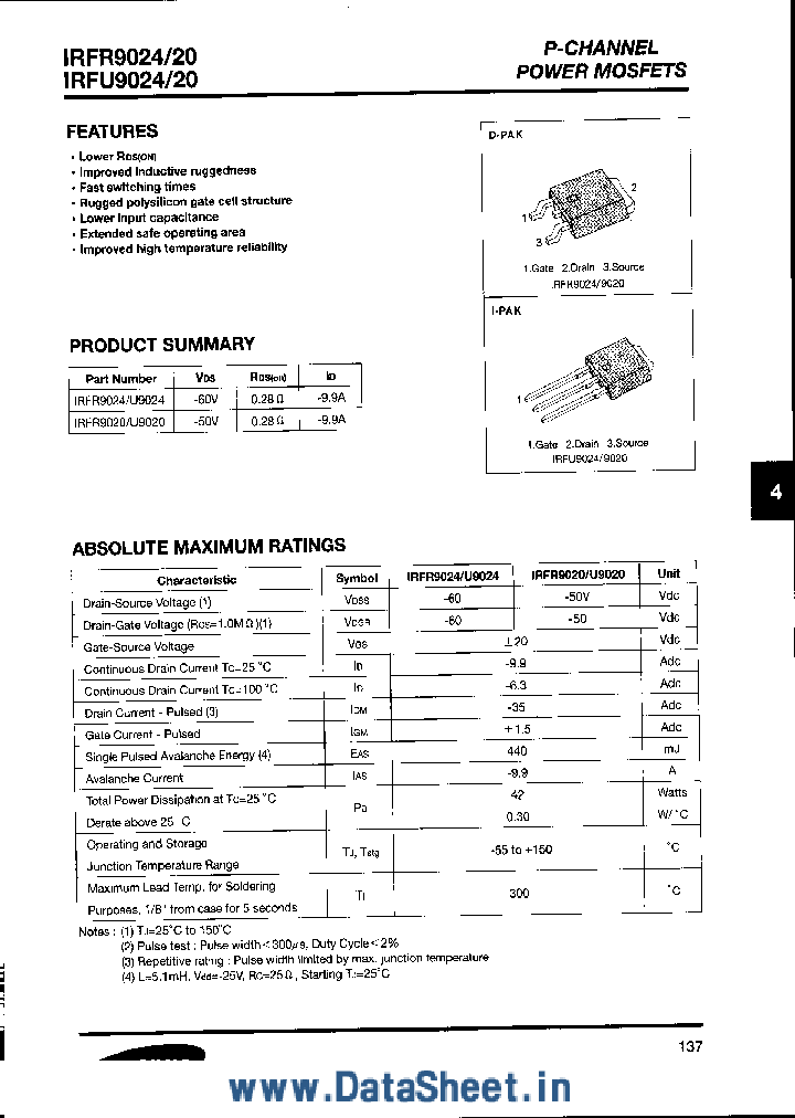 IRFR9020_156090.PDF Datasheet