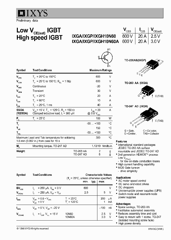 IXGA10N60_159341.PDF Datasheet