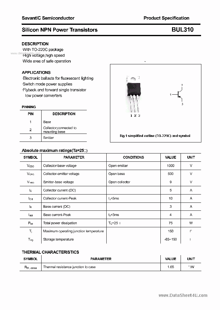 BUL310_162003.PDF Datasheet