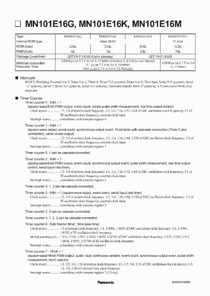 MN101EF16N_195696.PDF Datasheet