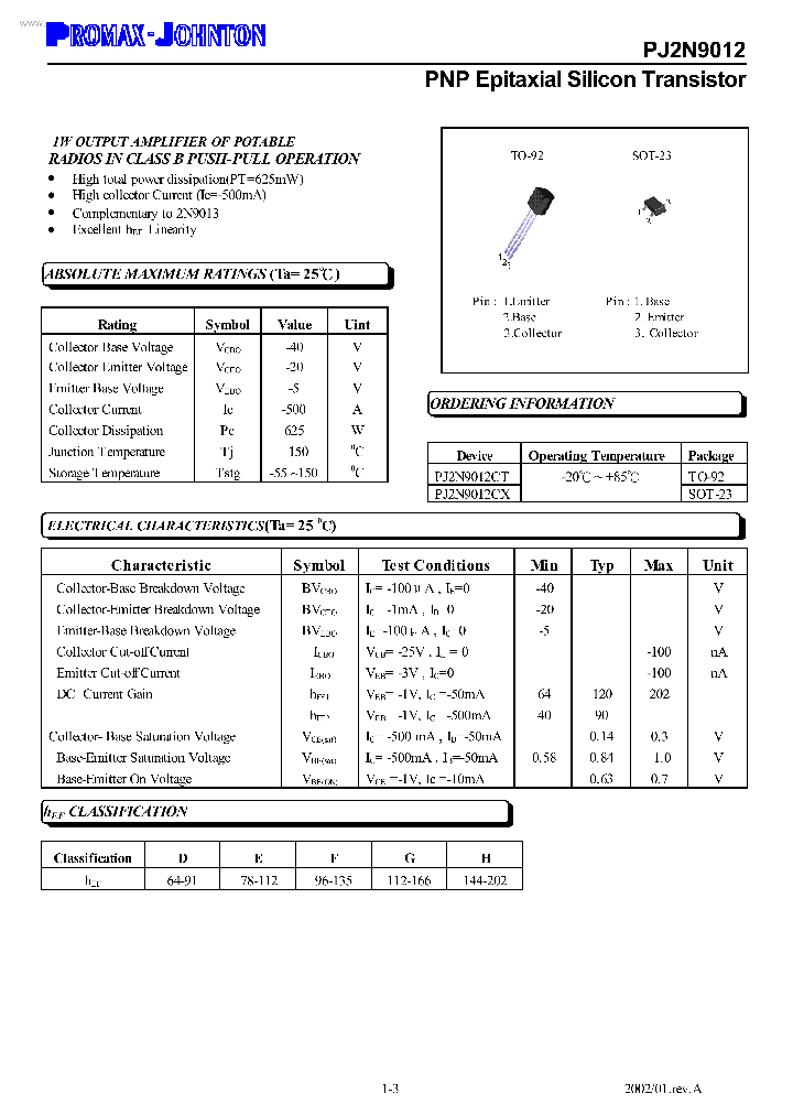 PJ2N9012_177156.PDF Datasheet