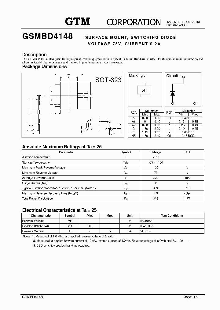 GSMBD4148_282071.PDF Datasheet