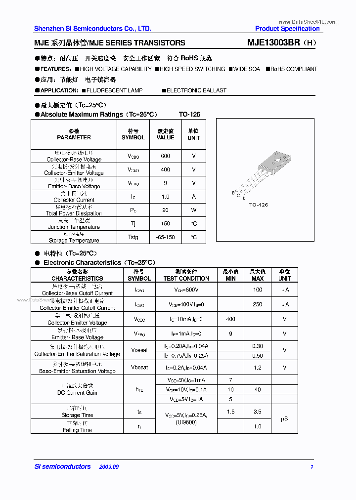 MJE13003BR_185758.PDF Datasheet
