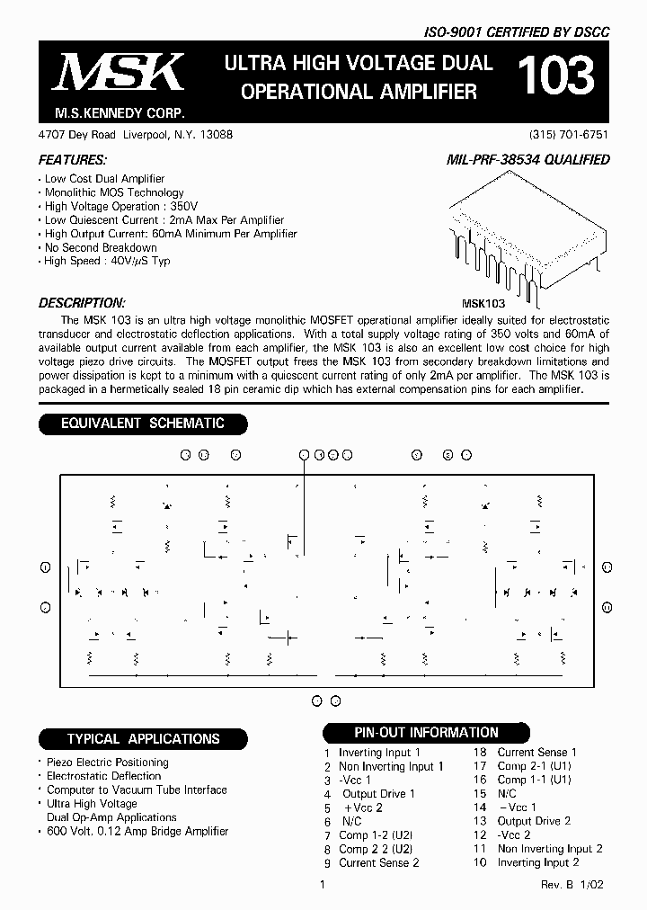 MSK103B_407762.PDF Datasheet