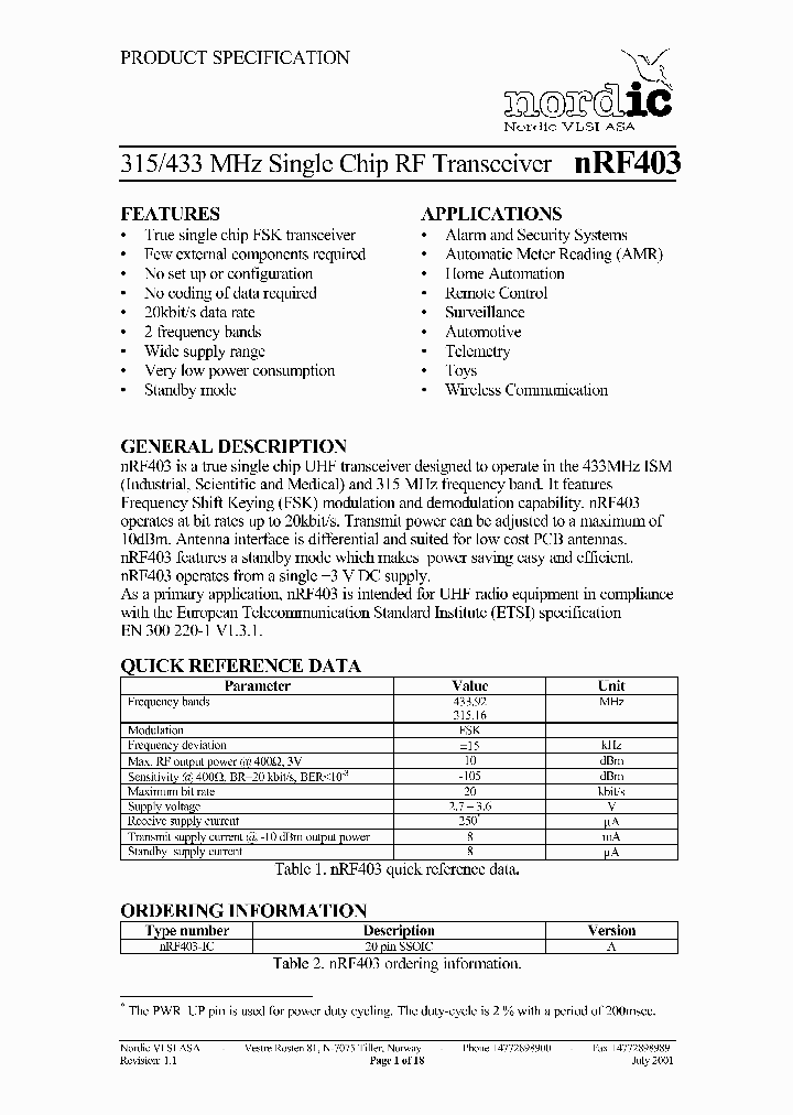 NRF403_522236.PDF Datasheet