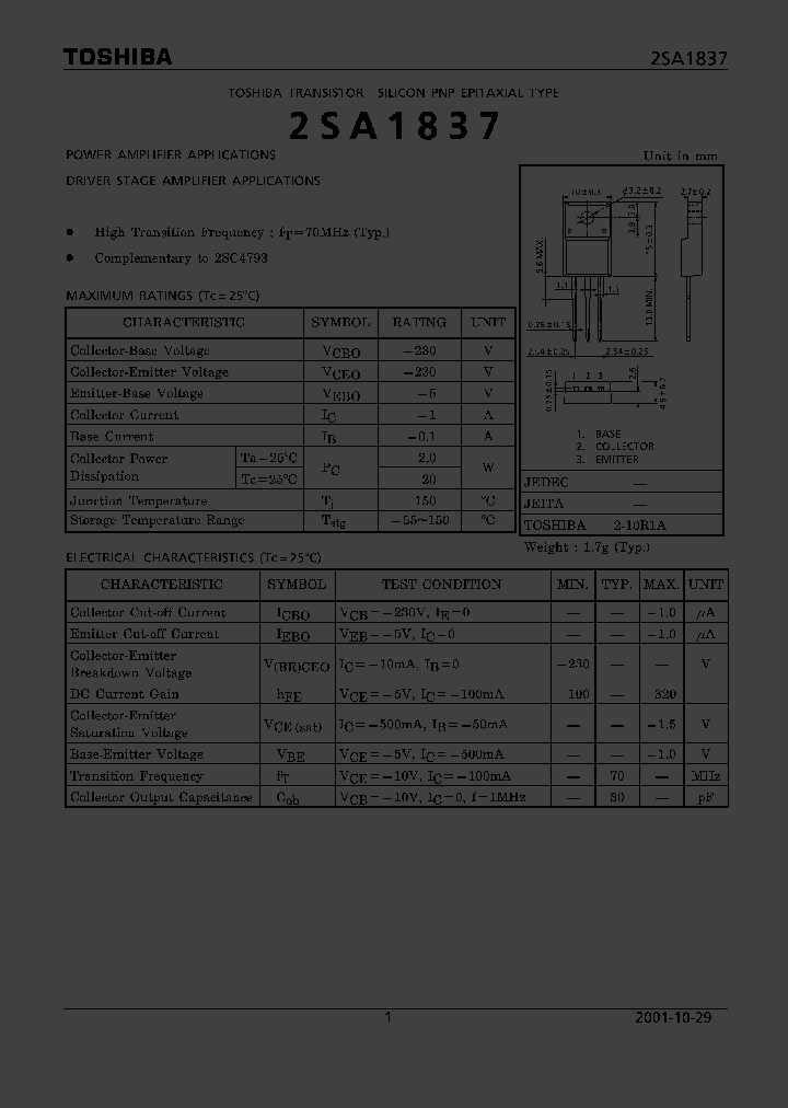 2SA1837_249180.PDF Datasheet