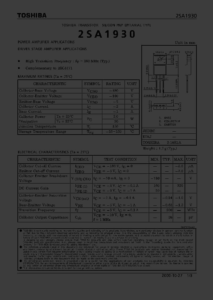 2SA1930_249182.PDF Datasheet