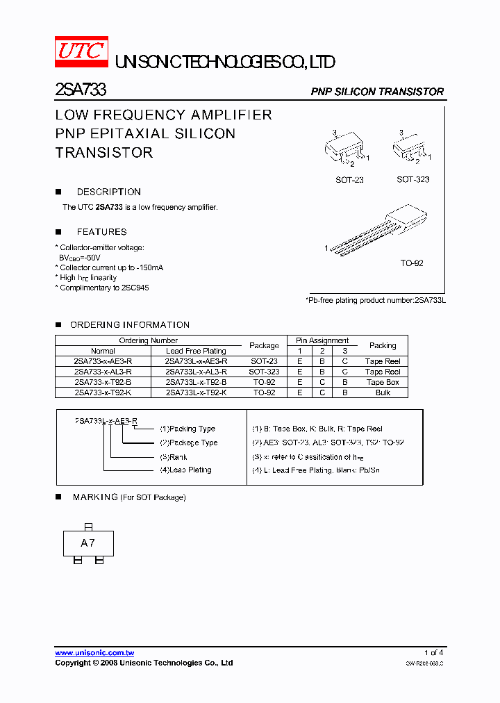 2SA733-X-T92-K_559162.PDF Datasheet