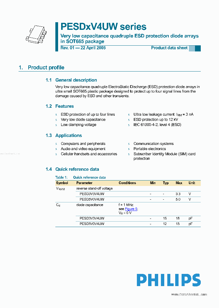 PESD3V3V4UW_233657.PDF Datasheet