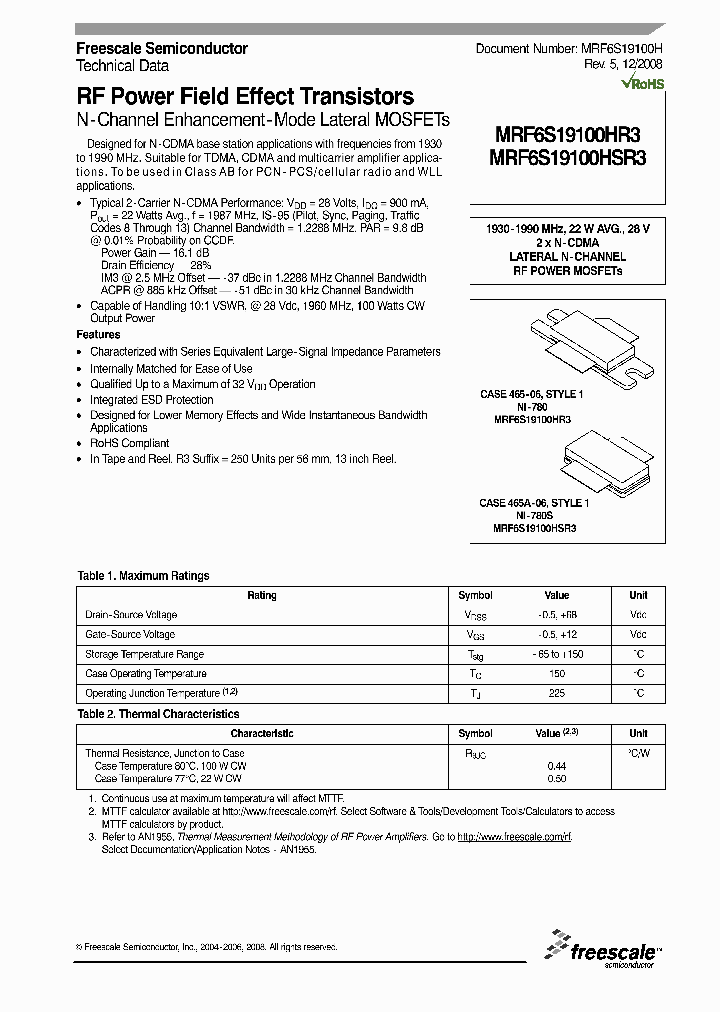 MRF6S19100HR308_473878.PDF Datasheet