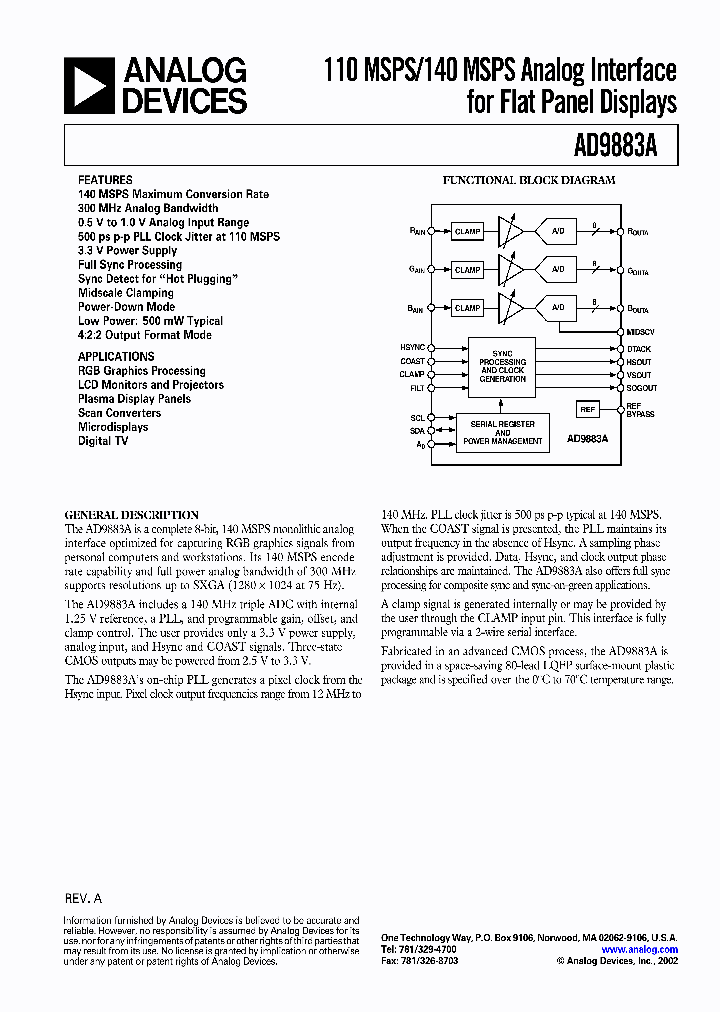 AD9883_277285.PDF Datasheet