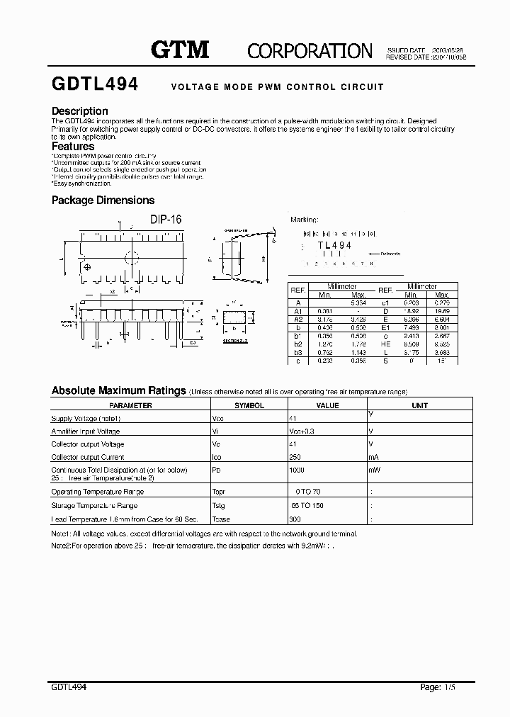 GDTL494_621890.PDF Datasheet