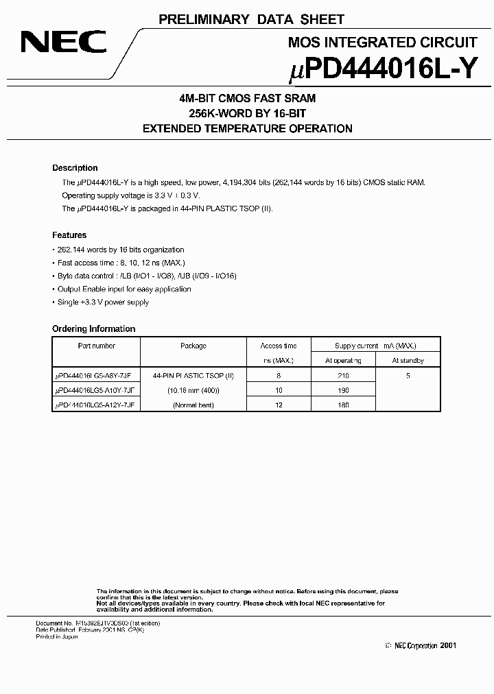 UPD444016L-Y_283296.PDF Datasheet