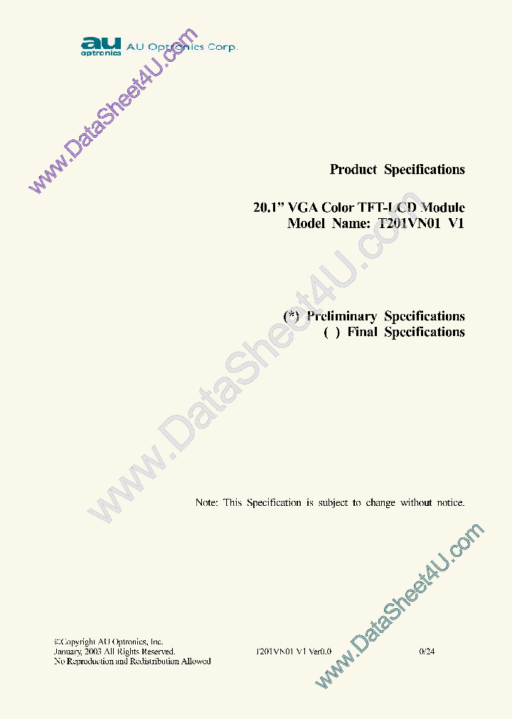T201VN01V1_262696.PDF Datasheet