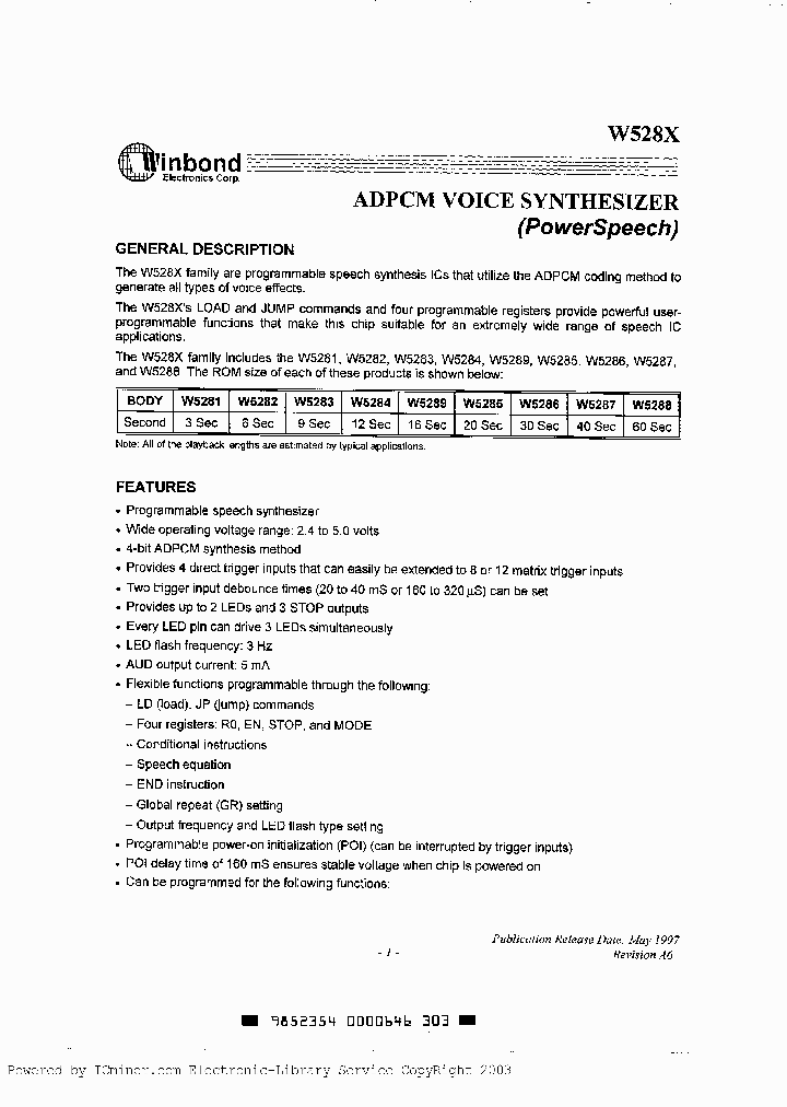 W5283_373560.PDF Datasheet