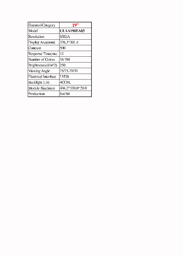 CLAA190EA03_305465.PDF Datasheet