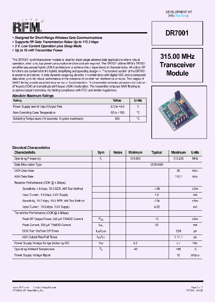 DR7001-EV_376221.PDF Datasheet