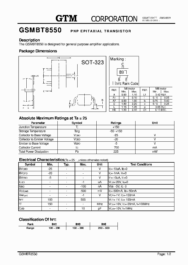 GSMBT8550_769671.PDF Datasheet