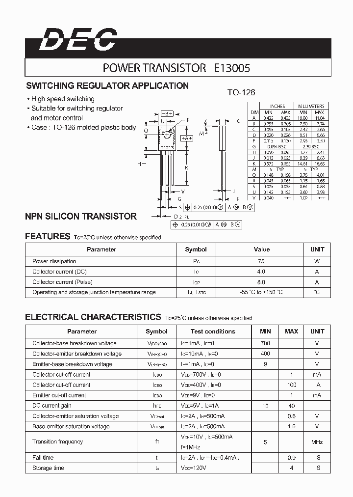 E13005TO-126_450564.PDF Datasheet